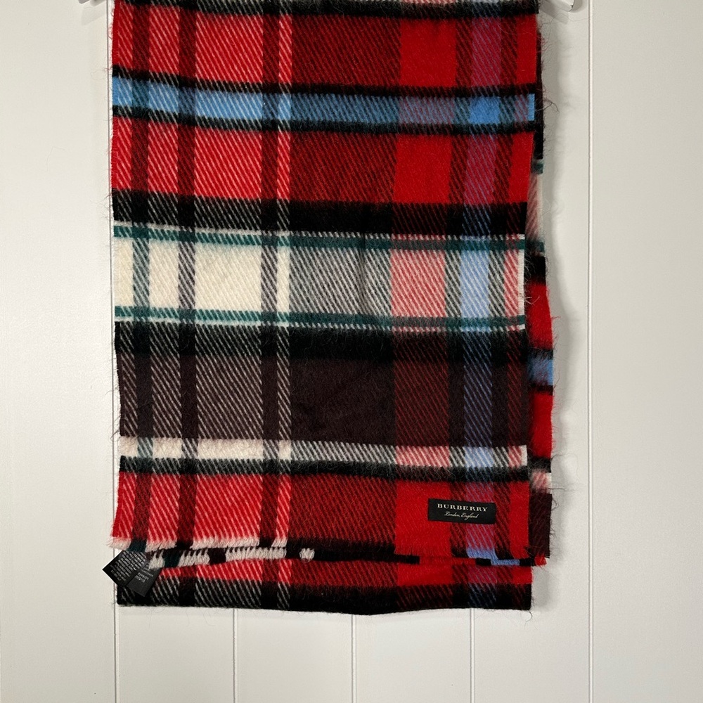 Burberry Wide Check Wool Scarf